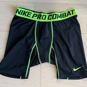 Nike Pro Combat Black and Lime Boxer Briefs